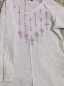 Embroidered White Tunic Top