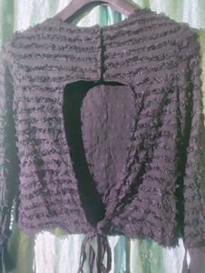 Zara Textured Black Blouse