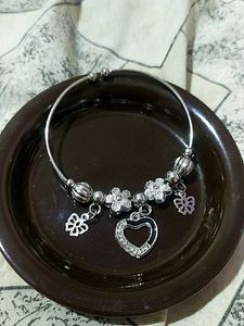 Silver Charm Bangle Bracelet