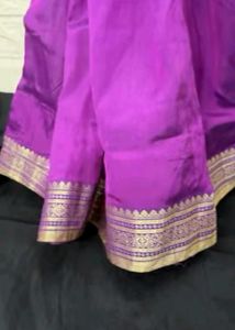 Purple Silk Saree💜 With Readymade Blouse