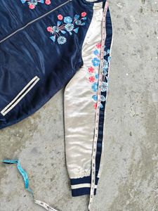 Y2K AESTHETIC JAPANESE Embroidered Bomber