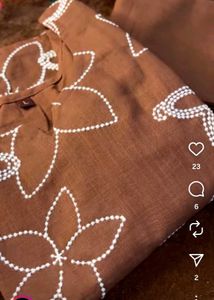 Brown Embroidered Co-ord Set