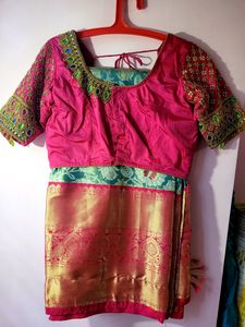 Pattu Saree With Heavy Maggam Blouse