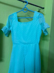 Cute Sea green Mini Dress
