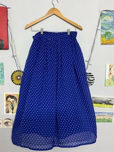 Blue Polka Dot Midi Skirt💙🤍