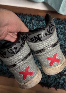 Black Grey High Knee Sneakers