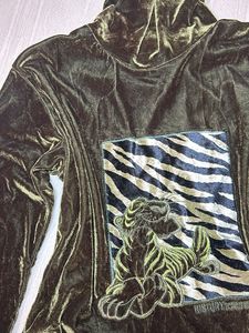 Velvet Tiger Print Turtleneck Top