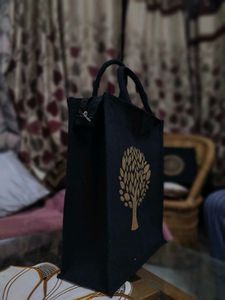 BEAUTIFUL (Tree) CANVAS BLACK TOTE/LUNCH BAG
