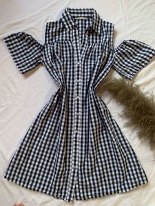 Cut Shoulder Shirt Cum Dress