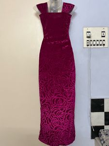 Pintrest Magenta Velvet Rose Dress