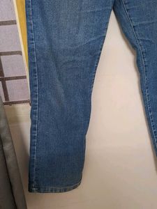 Blue Denim Straight Leg Jeans