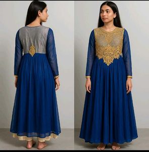 Elegant Blue Ethnic Gown