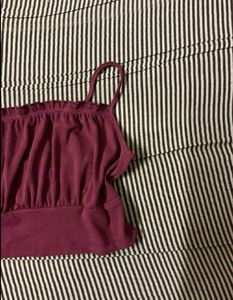 Burgundy Sleeveless Crop Top