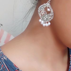 Silver Oxidized 2 Pairs Earrings Combo