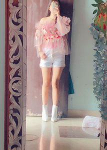 Romantic Sheer Off-Shoulder Floral Top