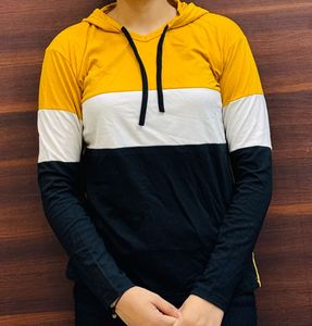 Yellow And Black Block Hoodie