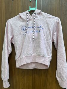 Baby Pink Crop Hoodie