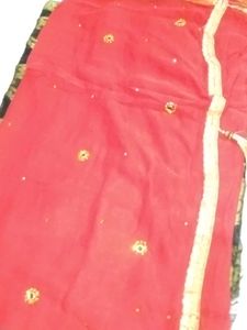 Red Black Festival Saree