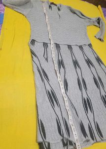 Gray woolen kurti for women