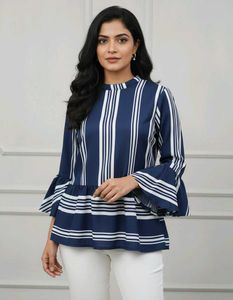 Striped Flared Sleeve Top