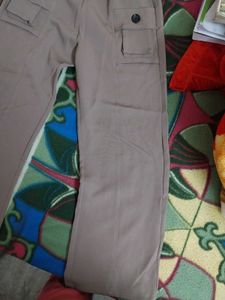 Beige Wide Leg Cargo Pants