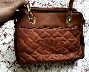 Brown siling stylish Handbag 3 compartment
