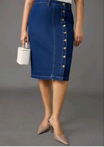 Denim Button-Down Skirt