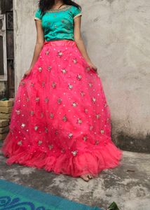 Party Wear Crop Top Skirt
