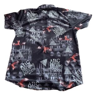 Abstract Print Button Down Shirt