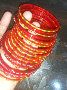 12 Red And Multi Color Bangels