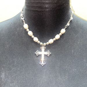 PRICE DROP Y2k Pinterest Rhinestone Cross Necklace