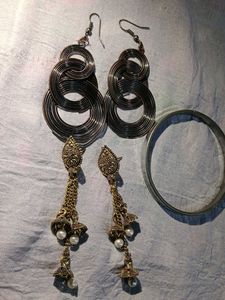 Statement Earrings & Bangle