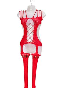 Red Fishnet Bodysuit