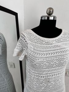 White Crochet Mini Dress