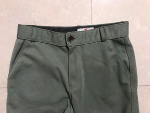 Light Green Cargos With Side Pockets.