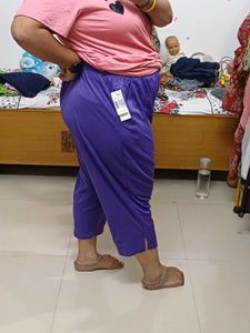 Purple Capri Pants with Detail
