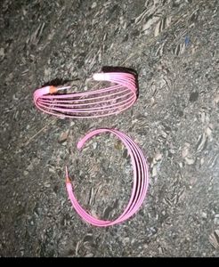 Trendy Big Blue And Pink Hoops Combo.