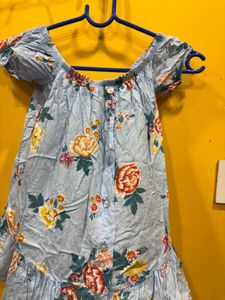 Floral Off-Shoulder Ruffle Top