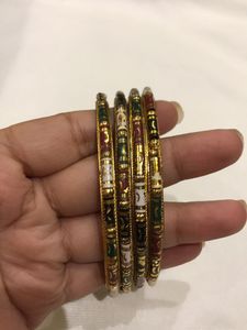 Set of 4 Colorful Enamel Bangles