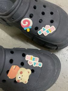 Black Clogs with Charms