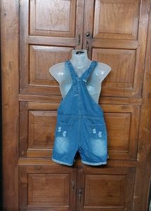 Women’s Blue Denim Dungaree, Size L, Casual Wear