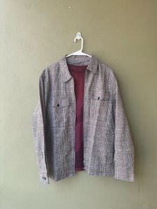 H&amp;M Plaid Zip-Up Jacket
