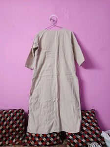 Khaki Kurti with Embroidery
