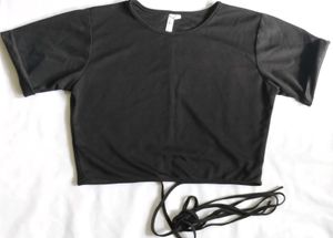 Black Crop Top with Ties