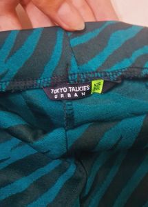 Green Zebra Print Boot-cut Trousers💚