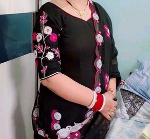 Elegant Black Embroidered Suit