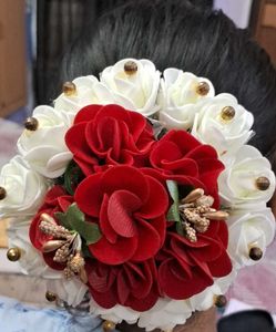 Hair Bun With Flowers