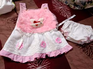 Pink Bunny Furry Baby Dress