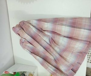 Pink Plaid  Pleated Skirt
