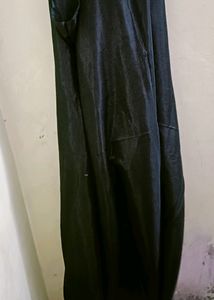 Black Heavy Embroidered Net Party Wear Long Gown W